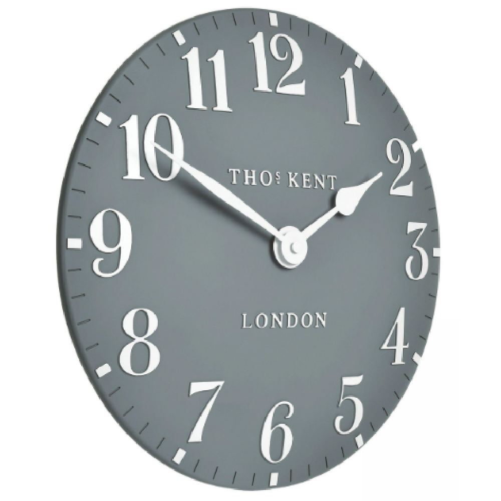 Chantilly Medium Metal Mantel Clock In Flax Blue