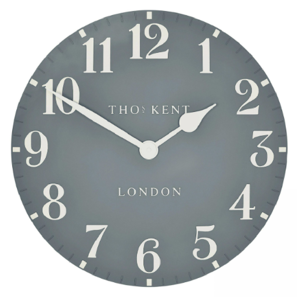 Chantilly Medium Metal Mantel Clock In Flax Blue