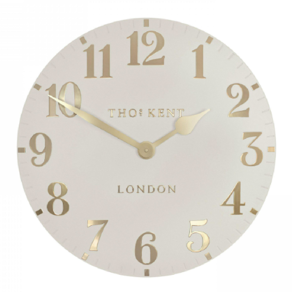 Chantilly Medium Metal Mantel Clock In Oatmeal