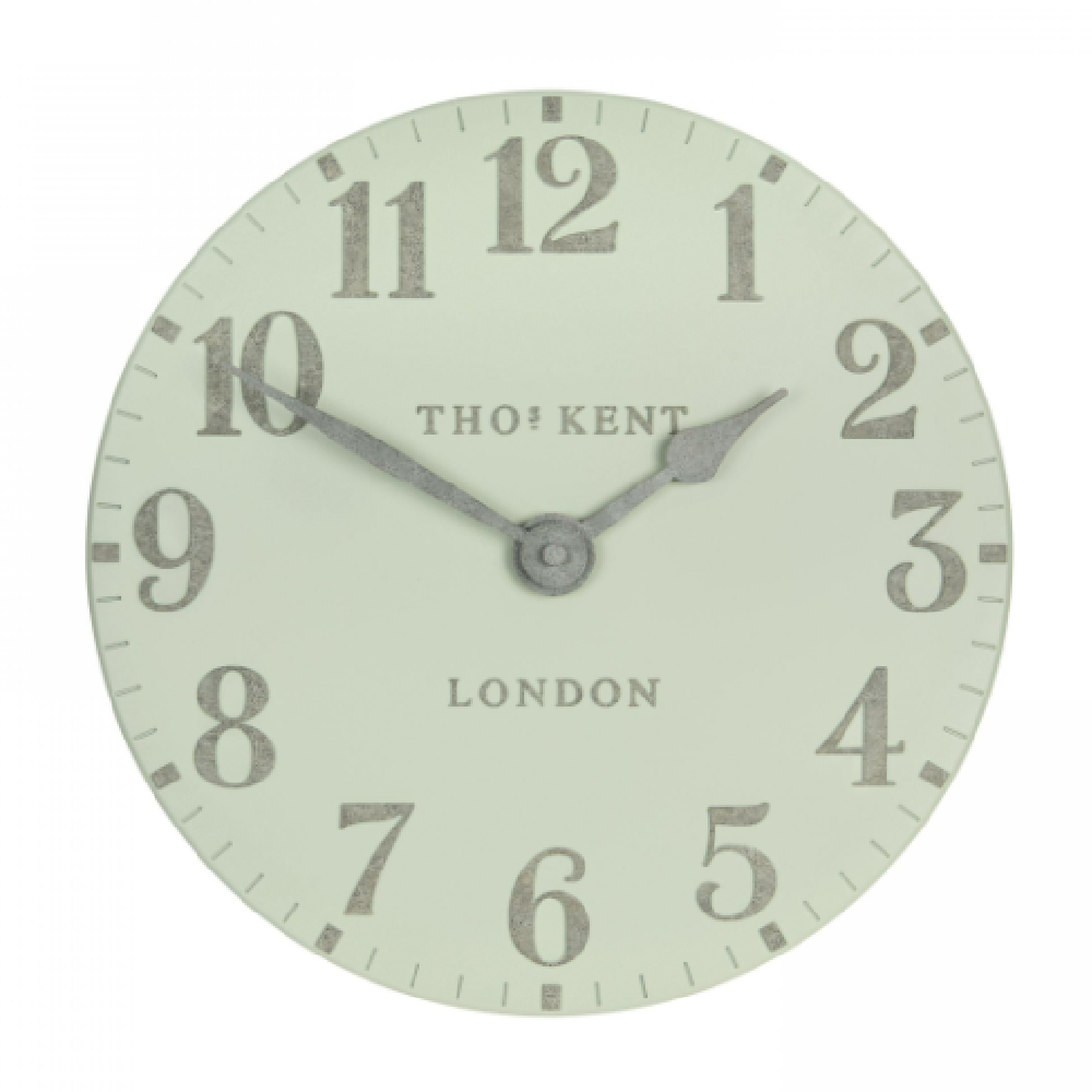 Chantilly Medium Metal Mantel Clock In Pearl Green