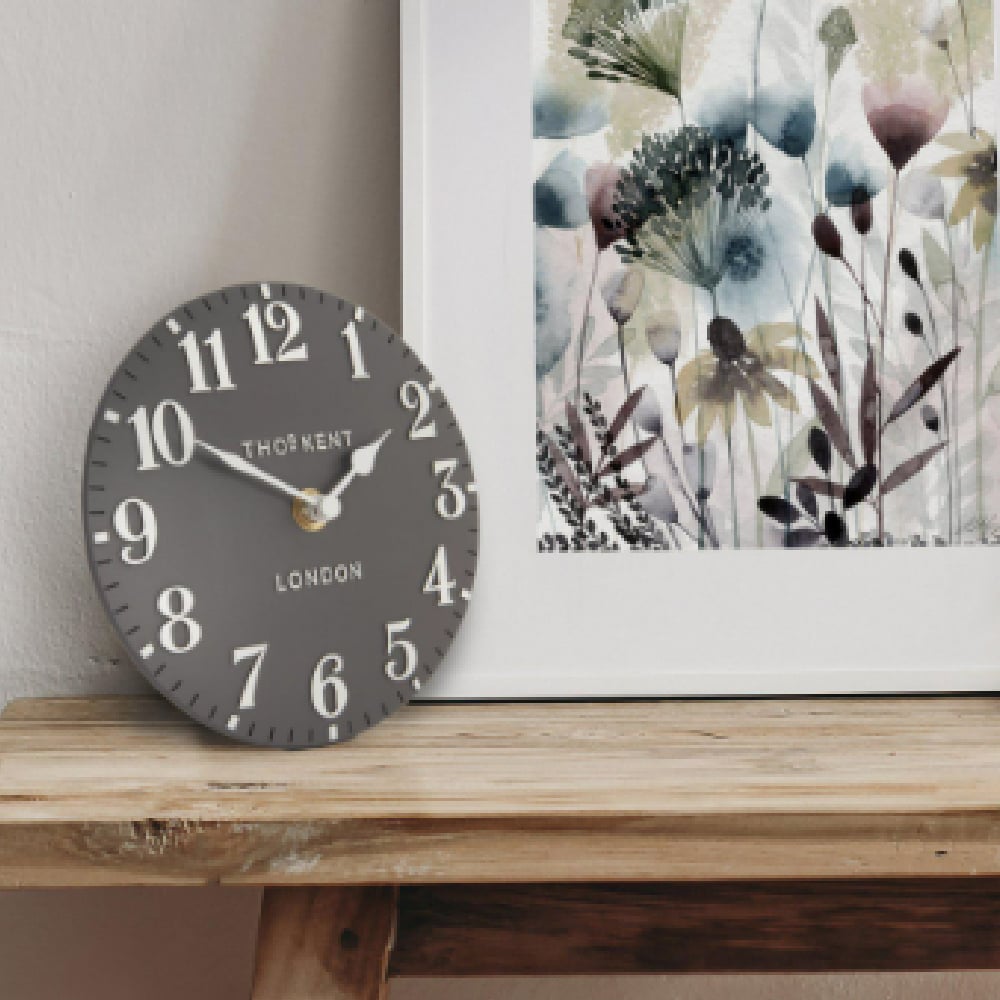 Chantilly Small Metal Mantel Clock In Dolphin