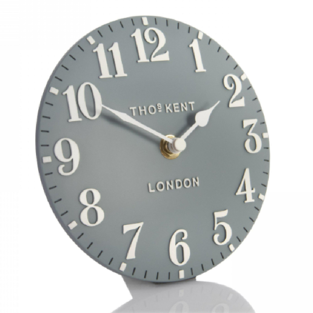 Chantilly Small Metal Mantel Clock In Flax Blue