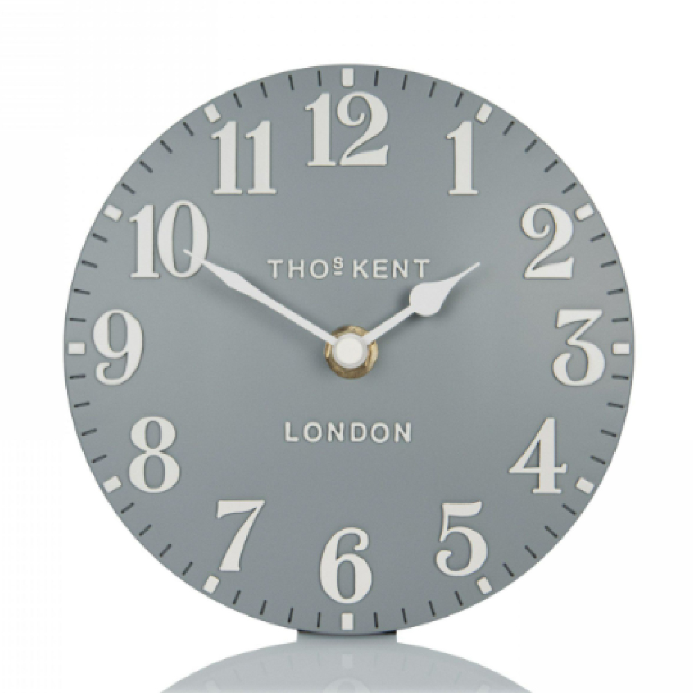 Chantilly Small Metal Mantel Clock In Flax Blue