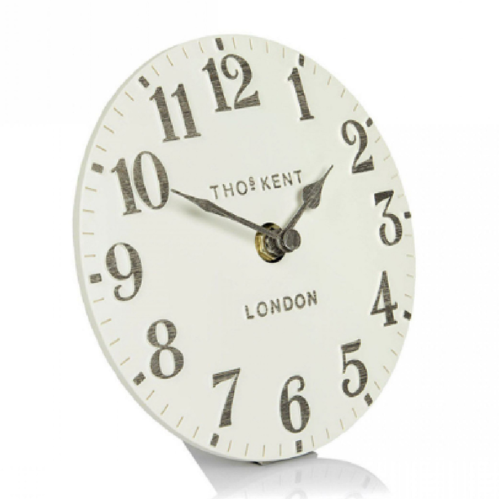 Chantilly Small Metal Mantel Clock In Limstone