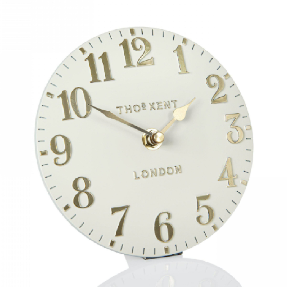 Chantilly Small Metal Mantel Clock In Oatmeal