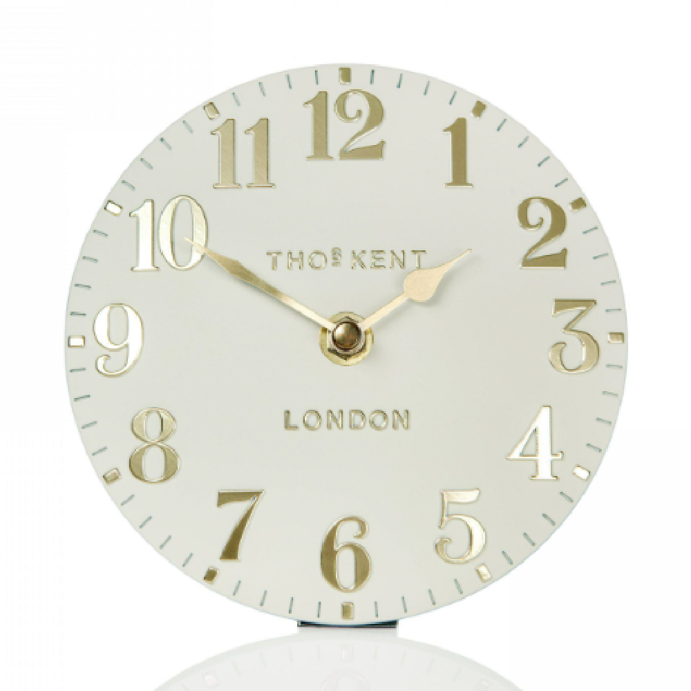 Chantilly Small Metal Mantel Clock In Oatmeal