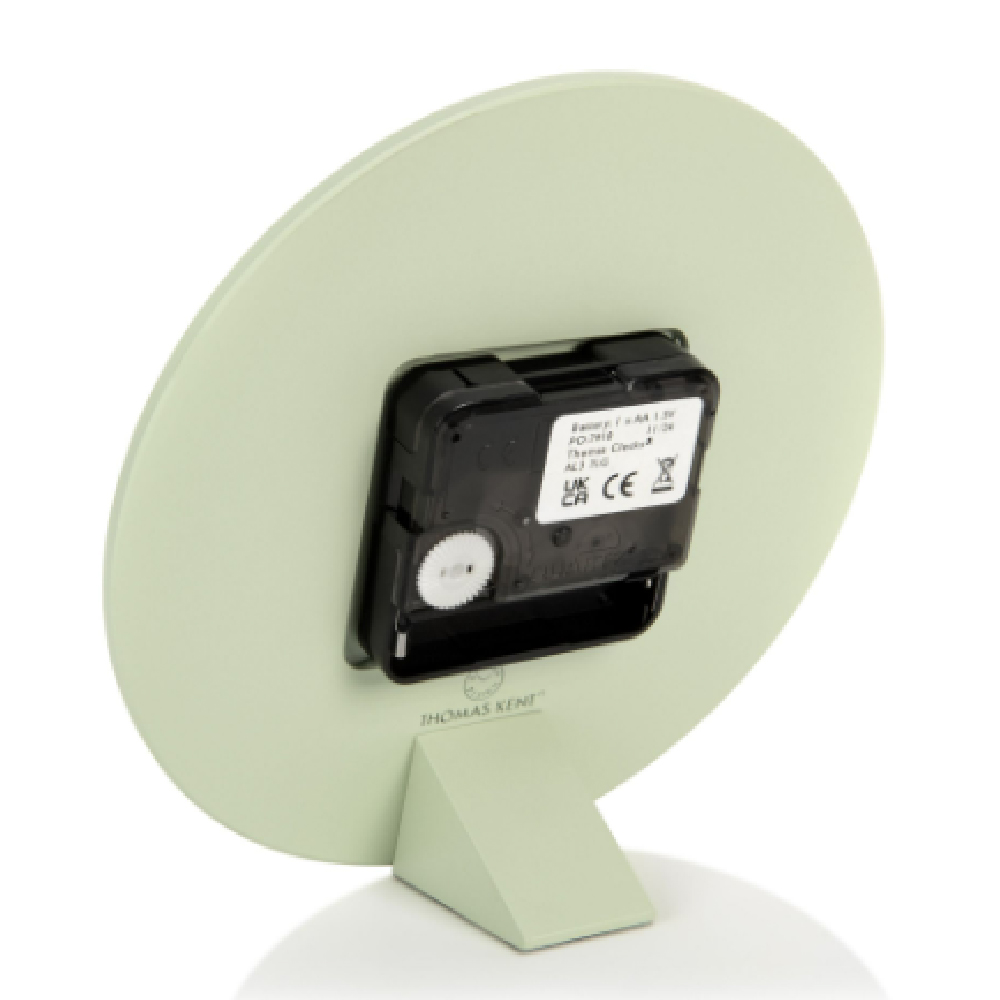 Chantilly Small Metal Mantel Clock In Pearl Green
