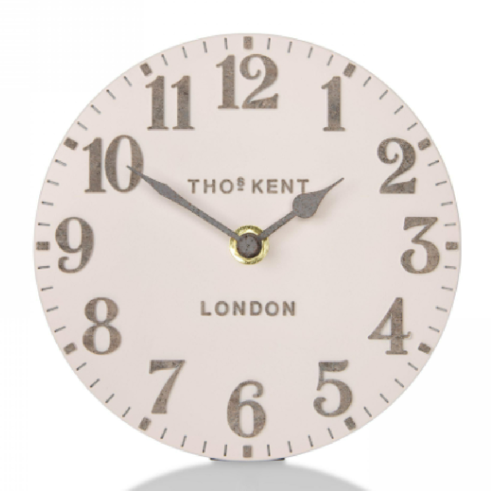 Chantilly Small Metal Mantel Clock In Shy Pink