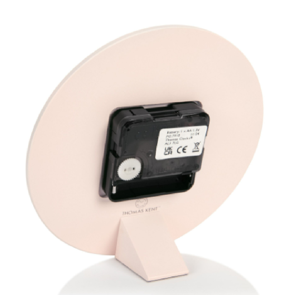 Chantilly Small Metal Mantel Clock In Shy Pink