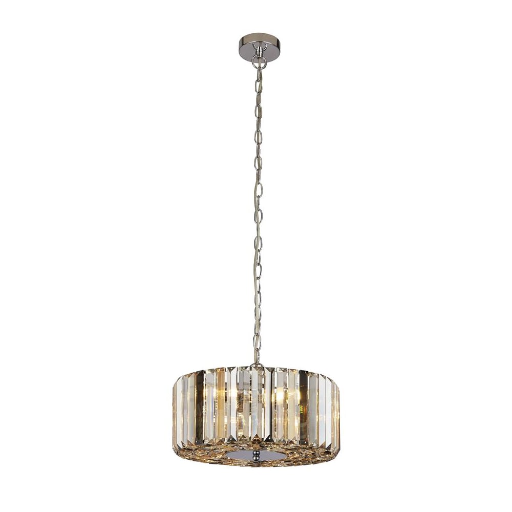Read more about Chapeau 3 light crystal shade pendant light in chrome