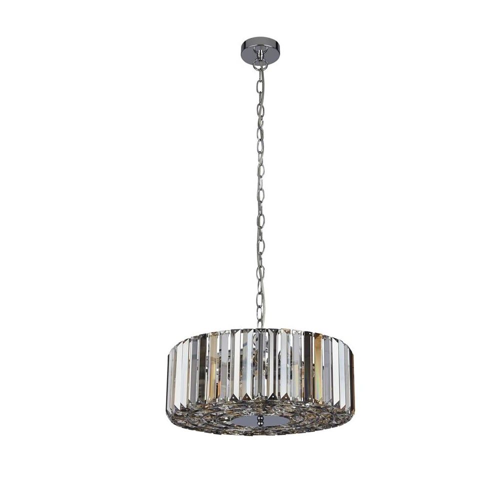 Read more about Chapeau 5 light crystal glass pendant flush light in chrome