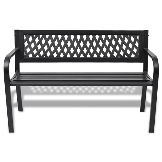 Charisa Outdoor Steel Seating Bench In Black_2