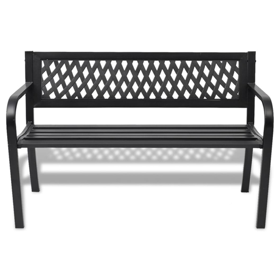 Charisa Outdoor Steel Seating Bench In Black