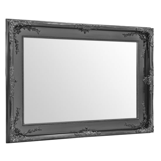 Product photograph of Charles Baroque Style Wall Mirror In Matt Black Frame from Furniture in Fashion