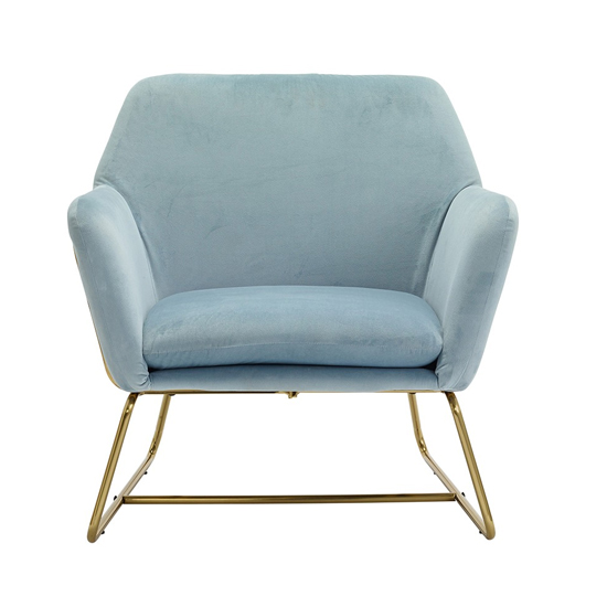 Coalville Plush Velvet Armchair In Sky Blue With Gold Frame_2