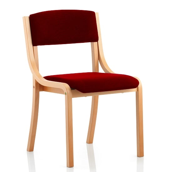 Charles Office Chair In Chilli And Wooden Frame