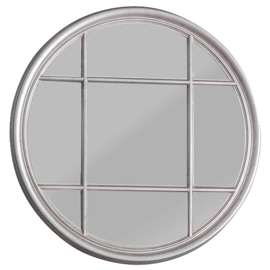 Charleston Round Panelled Design Wall Bedroom Mirror In Silver_2