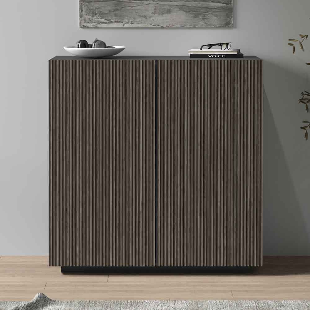 Charleston Wooden Storage Cabinet With 2 Doors In Antracite And Dark Oak