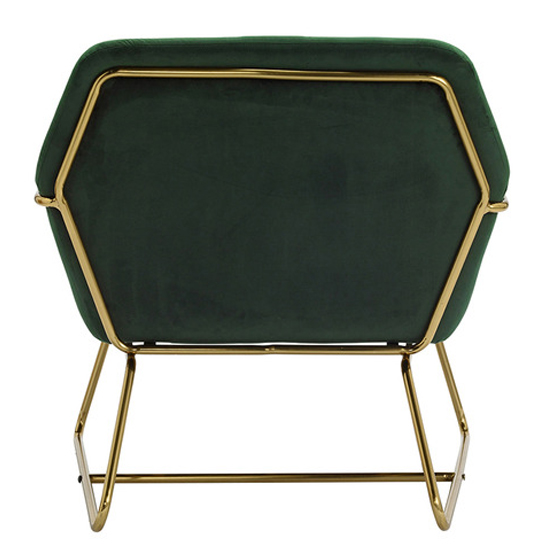 Charlies Velvet Armchair With Gold Frame In Racing Green