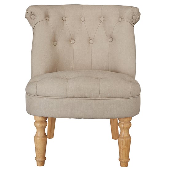 Charlo Linen Fabric Bedroom Chair In Beige_1