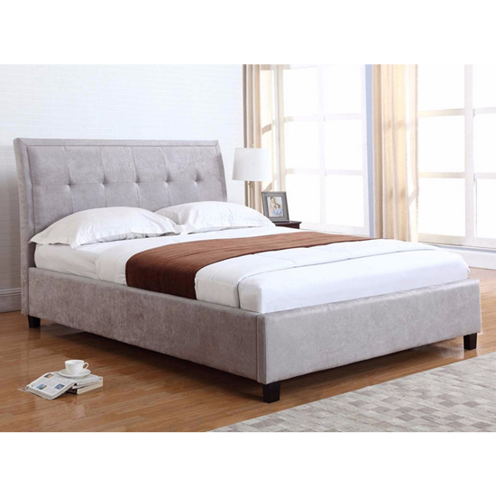Charlotte Fabric Upholstered Super King Size Bed In Steel Furniture