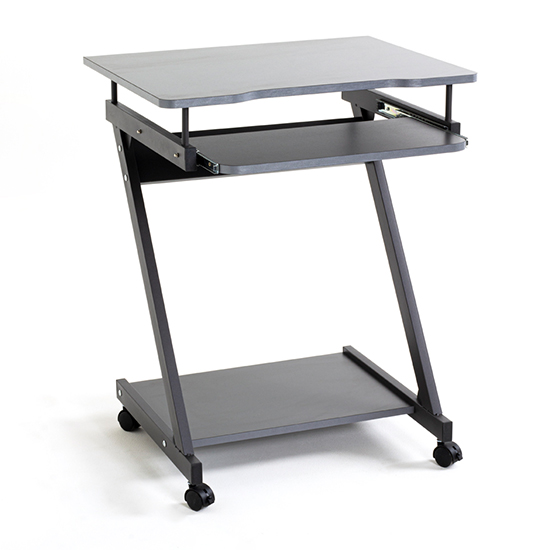 Charlottesville Wooden Computer Desk On Castors In Anthracite