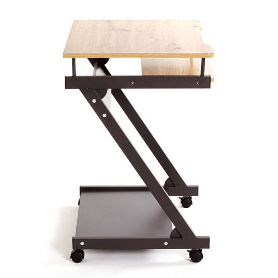 Charlottesville Wooden Computer Desk On Castors In Oak