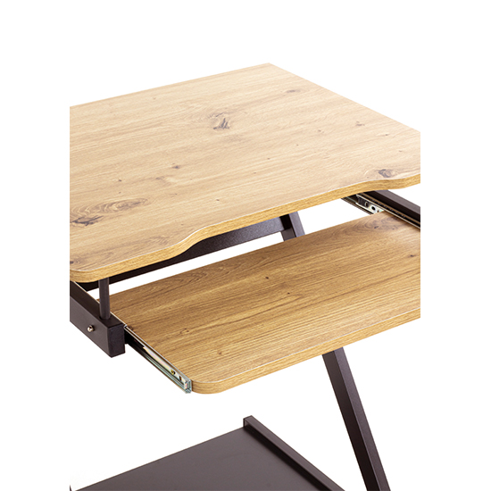 Charlottesville Wooden Computer Desk On Castors In Oak