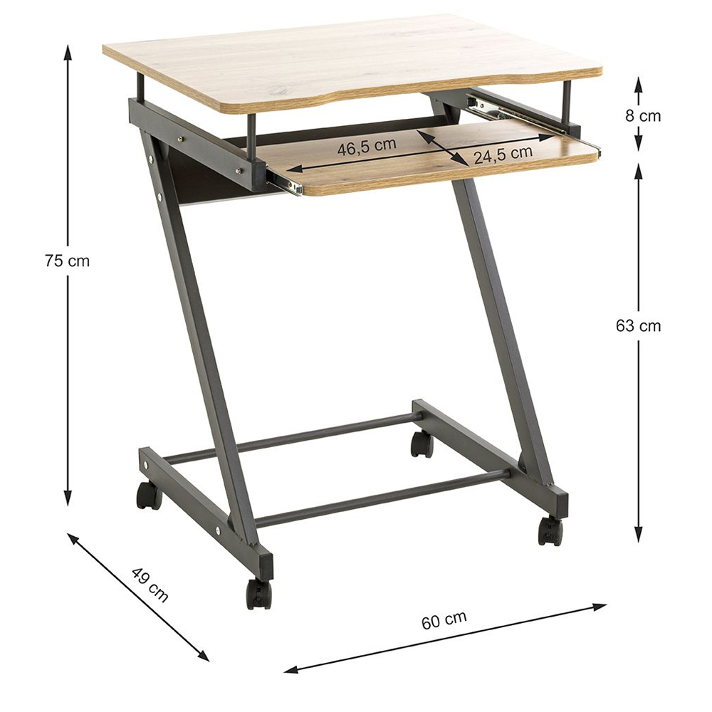 Charlottesville Wooden Laptop Desk In Anthracite And Oak