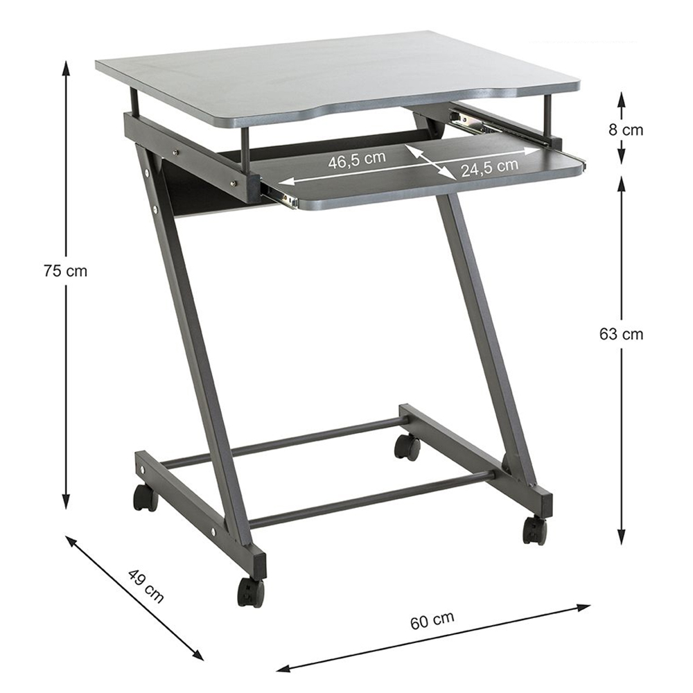 Charlottesville Wooden Laptop Desk In Anthracite