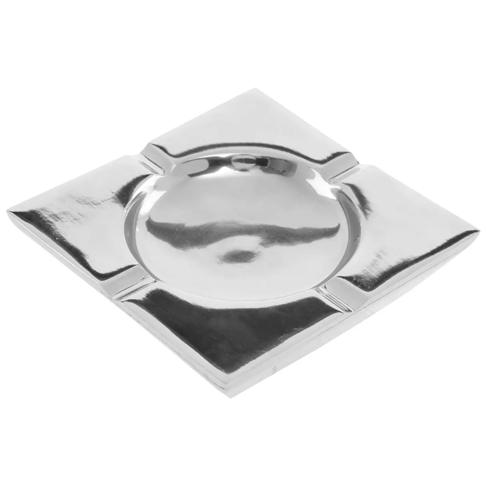 Charlton Aluminium Square Ashtray In Silver Nickel