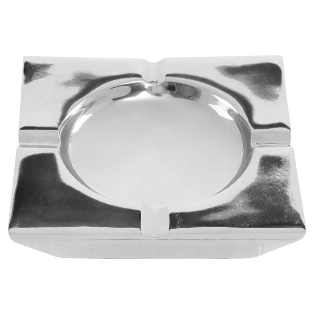 Charlton Aluminium Square Ashtray In Silver Nickel