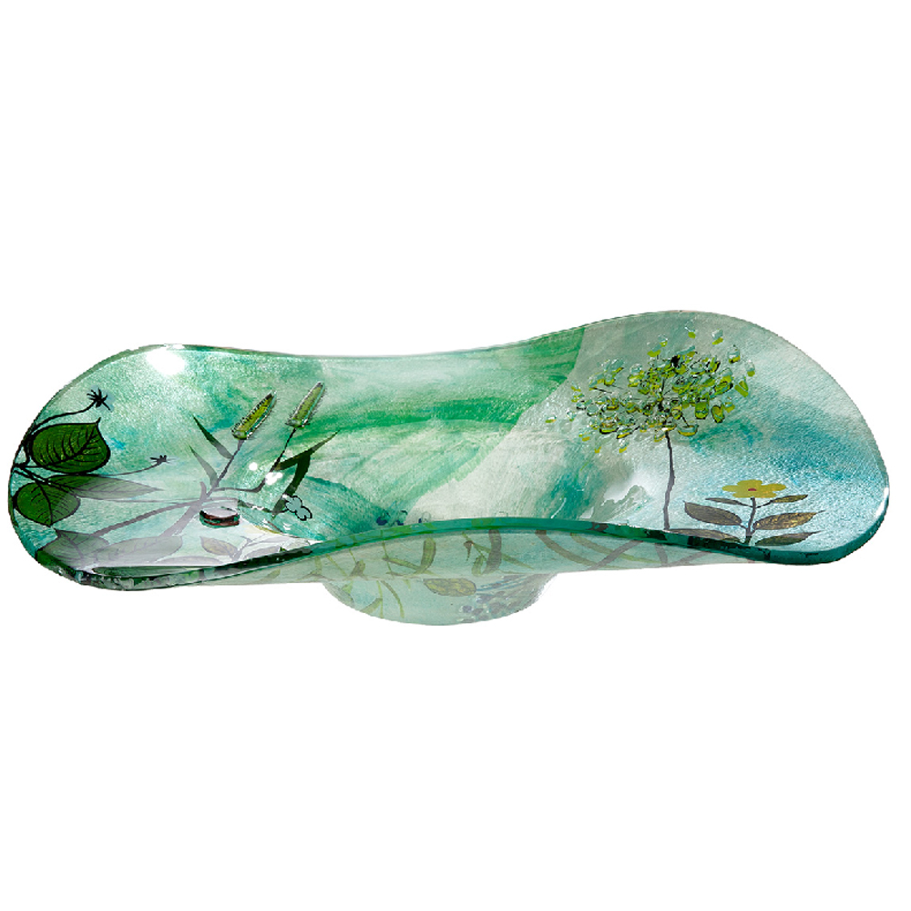 Charlton Glass Round Flower Bowl In Multicoloured