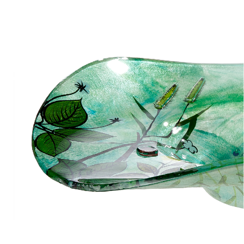 Charlton Glass Round Flower Bowl In Multicoloured
