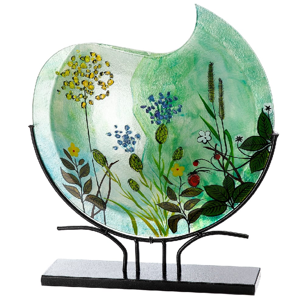 Charlton Large Glass Round Flower Vase In Multicoloured