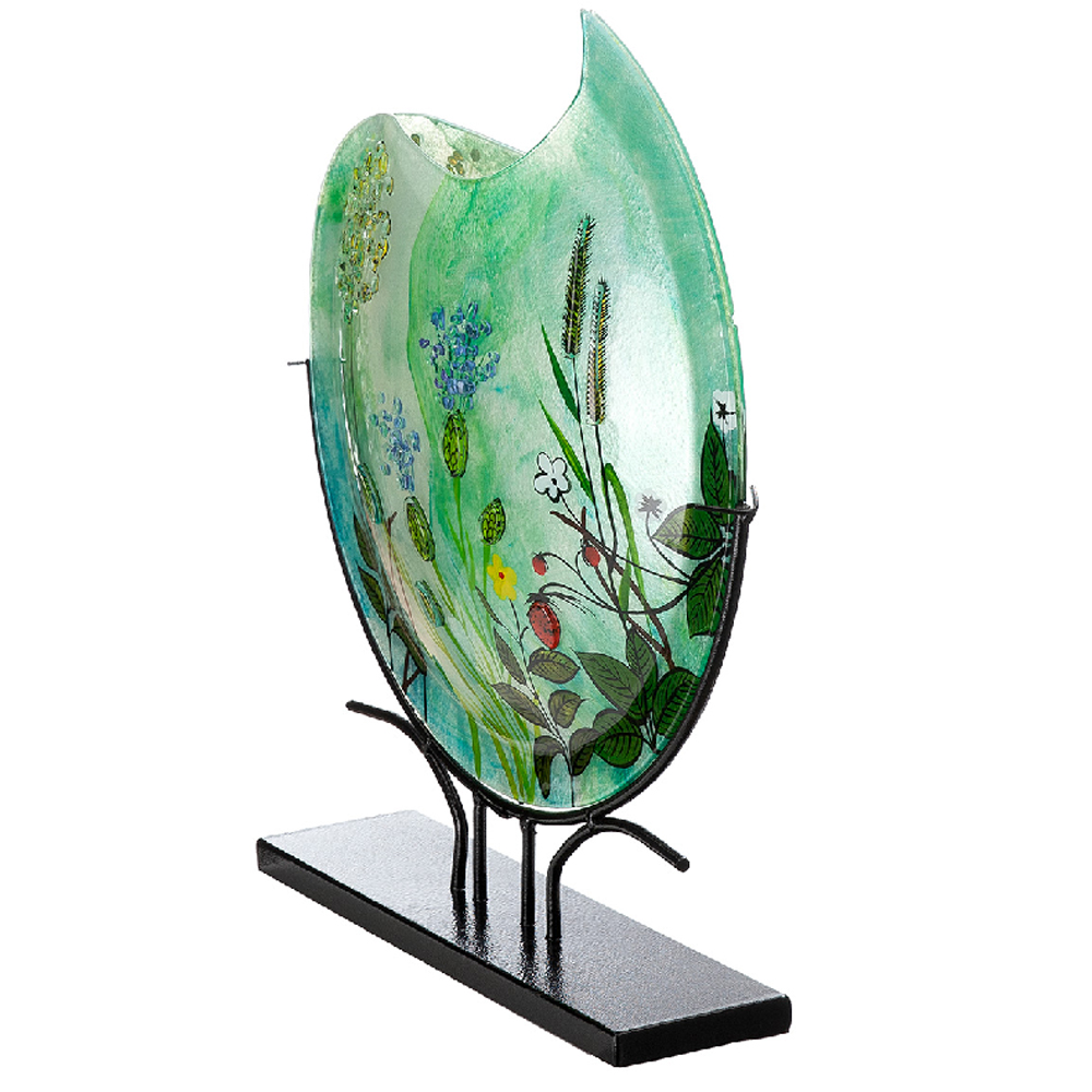 Charlton Large Glass Round Flower Vase In Multicoloured