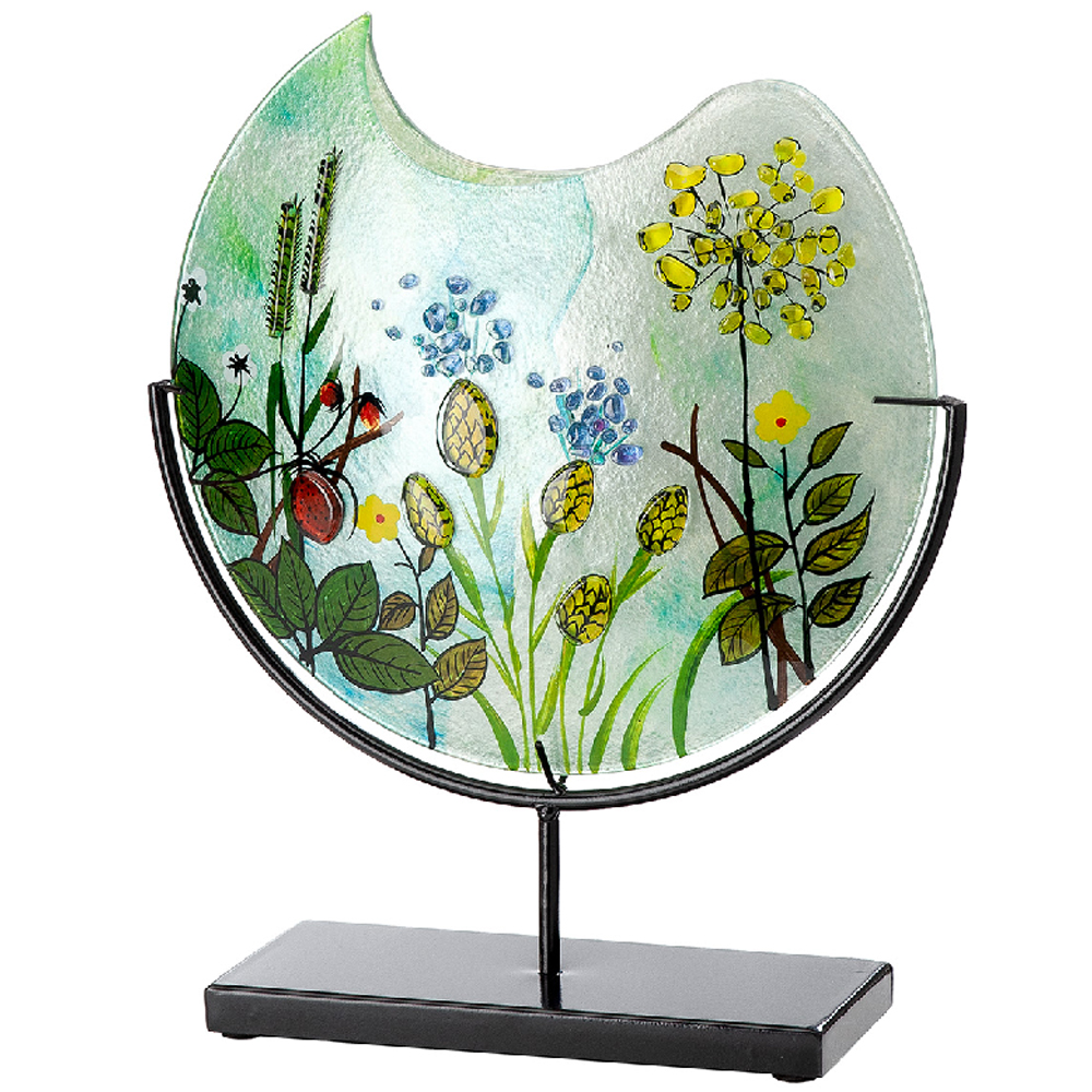 Charlton Small Glass Round Flower Vase In Multicoloured