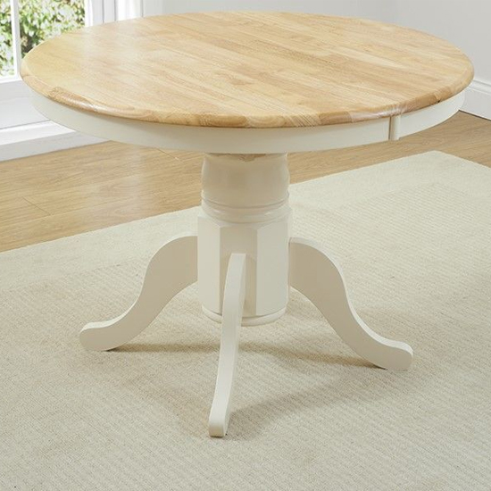 Chartin Oval Extending Wooden Dining Table In Oak And Cream_2