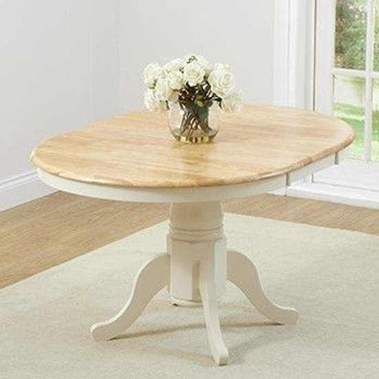 Chartin Oval Extending Wooden Dining Table In Oak And Cream_1