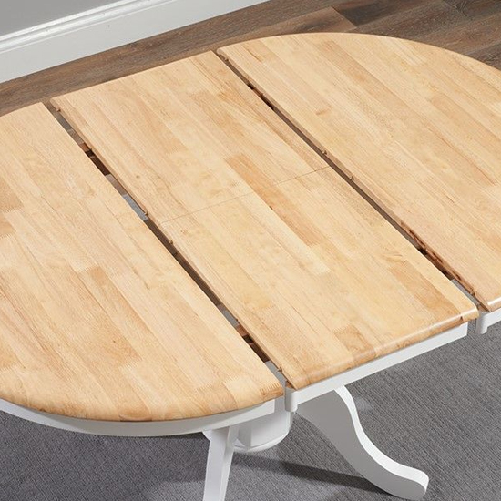 Chartin Oval Extending Wooden Dining Table In Oak And White_3
