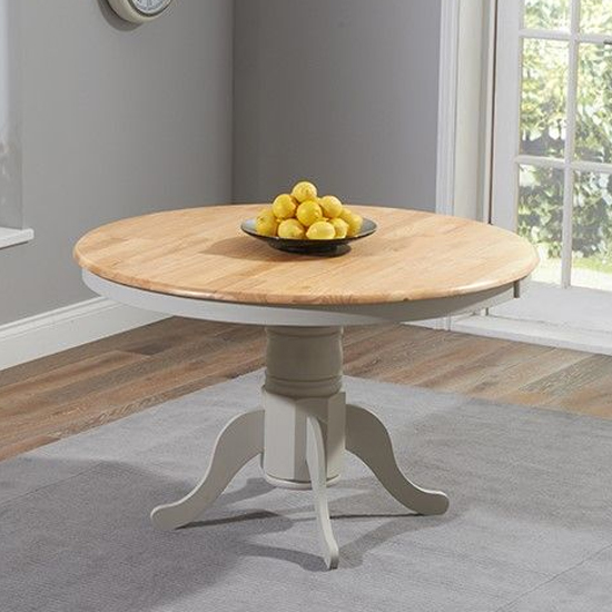 Chartin Round 100cm Wooden Dining Table In Oak And Grey_1
