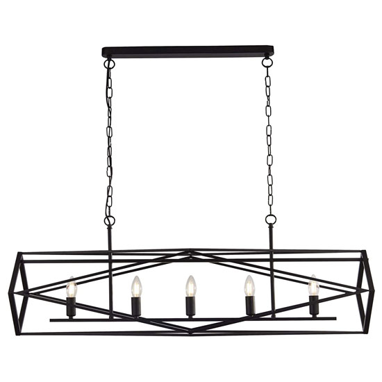 Read more about Chassis wall hung 5 pendant light in matt black
