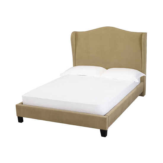 Chateaux Wing Double Fabric Bed In Beige FiF