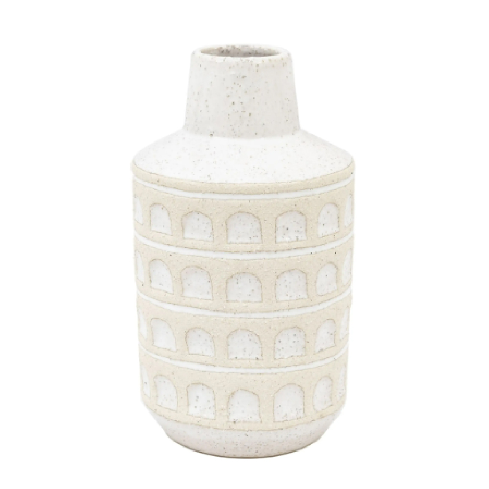 Chatfield Ceramic Graphic Vase In White