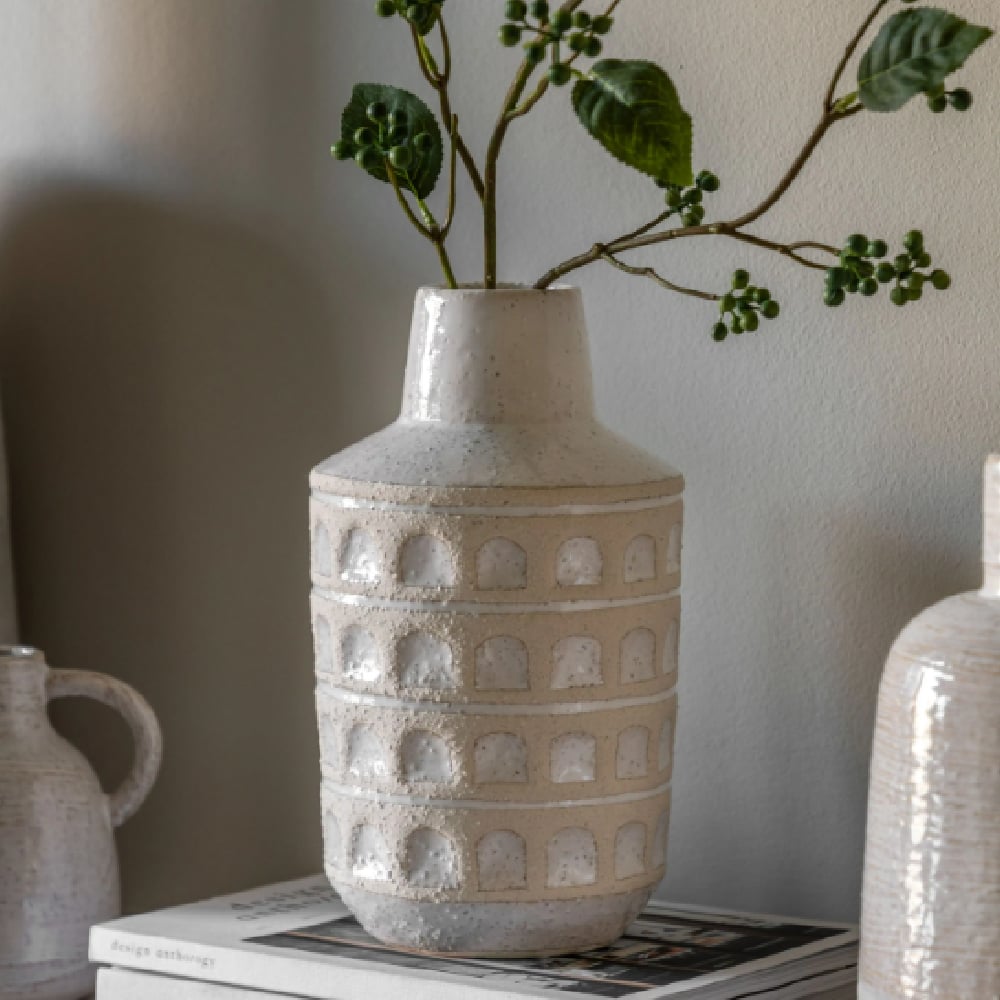 Chatfield Ceramic Graphic Vase In White