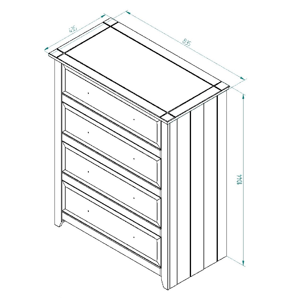 Chatfield Wooden Chest Of 4 Drawers In White And Oak