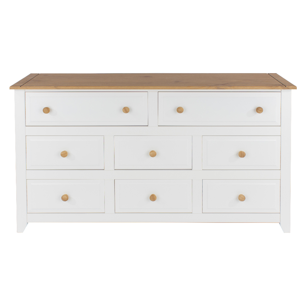 Chatfield Wooden Chest Of 8 Drawers In White And Oak