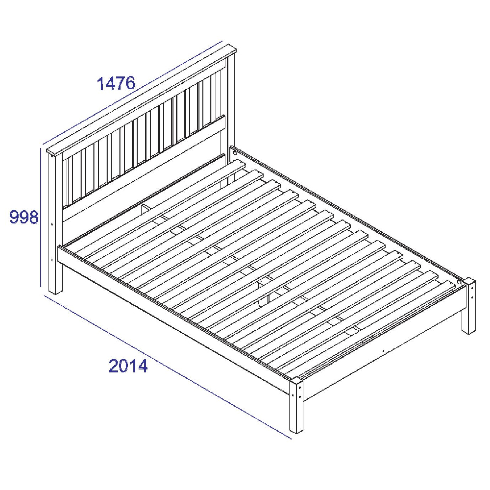 Chatfield Wooden Low End Double Bed In White And Oak