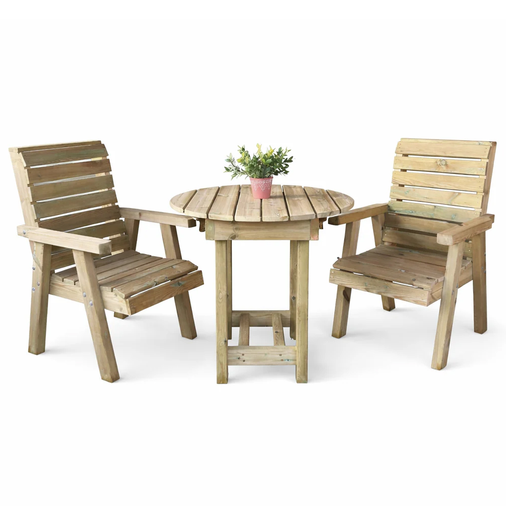 Chatham Garden Wooden Bistro Set in Natural