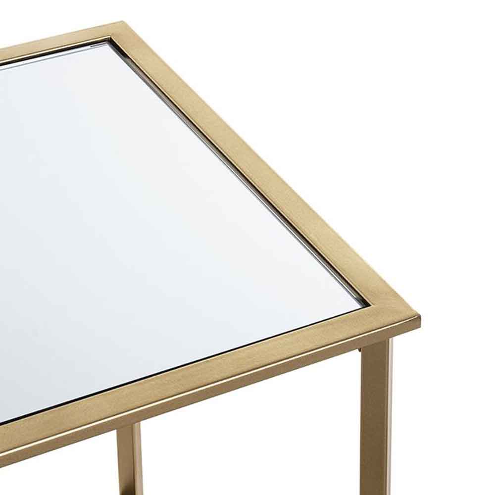 Chatham Large Square Metal End Table With Glass Top In Gold